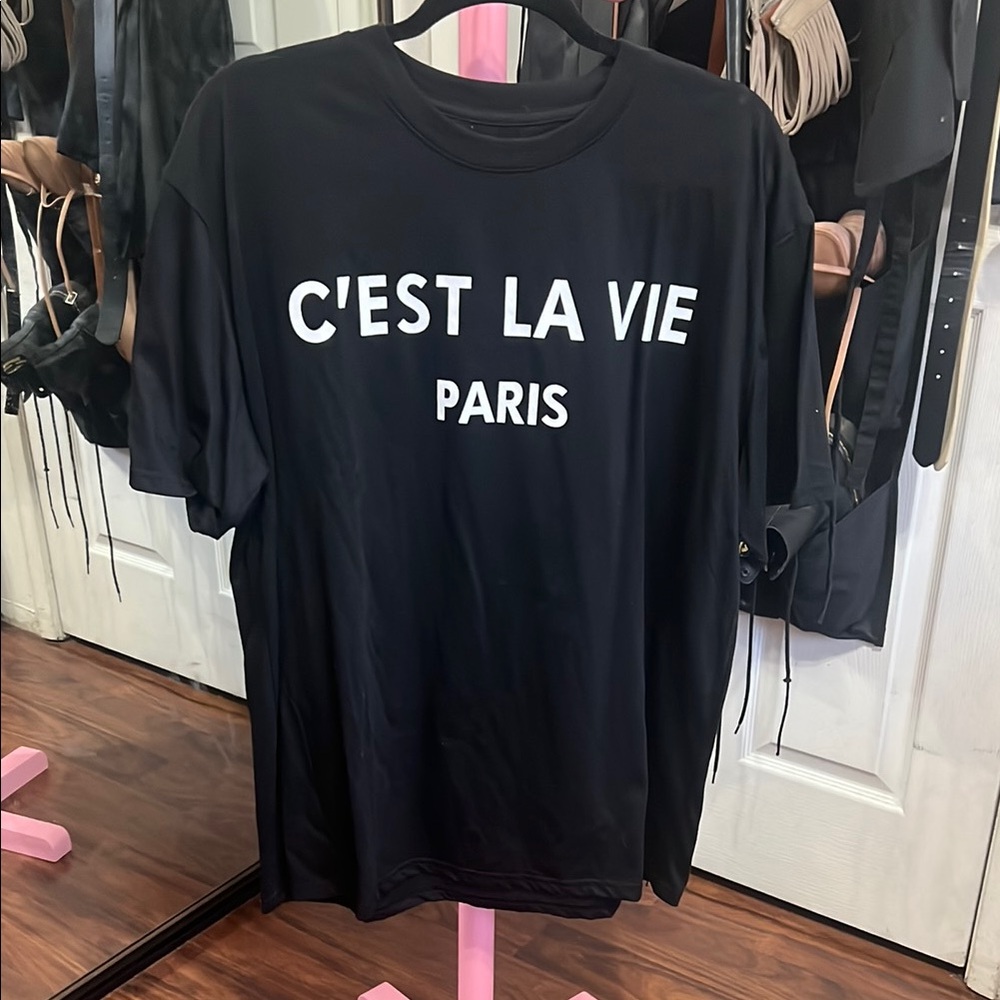 C'est La Vie Paris Black T-Shirt